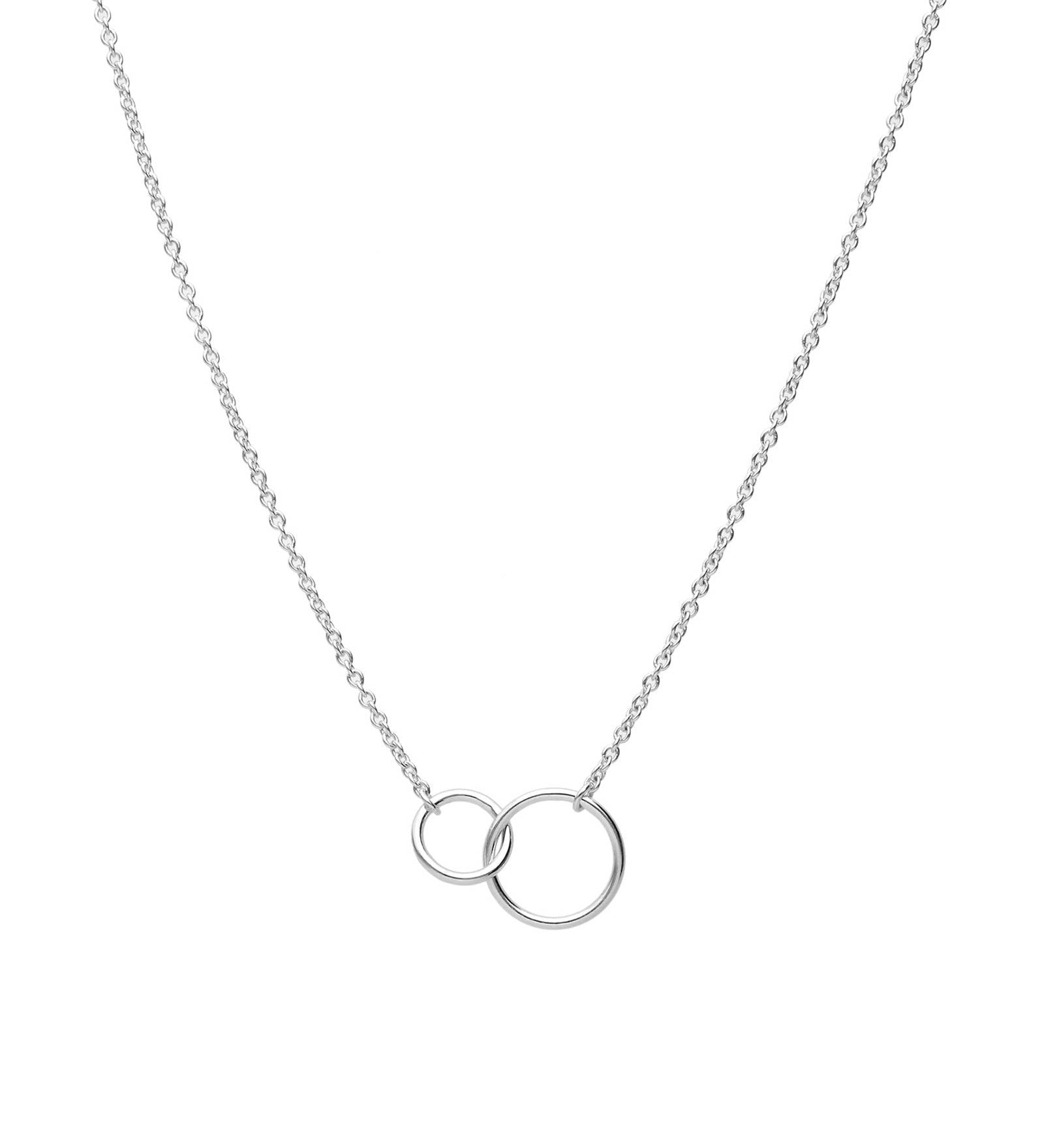 Tashi-Tiny Interlocking Circle Necklace-Necklaces-Sterling Silver-Blue Ruby Jewellery-Vancouver Canada