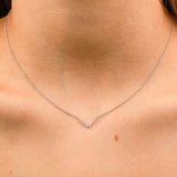 Adina Reyter-Tiny Pavé V Chevron Necklace-Necklaces-Sterling Silver, Diamond-Blue Ruby Jewellery-Vancouver Canada