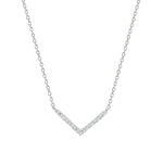 Adina Reyter-Tiny Pavé V Chevron Necklace-Necklaces-Sterling Silver, Diamond-Blue Ruby Jewellery-Vancouver Canada