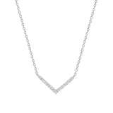 Adina Reyter-Tiny Pavé V Chevron Necklace-Necklaces-Sterling Silver, Diamond-Blue Ruby Jewellery-Vancouver Canada