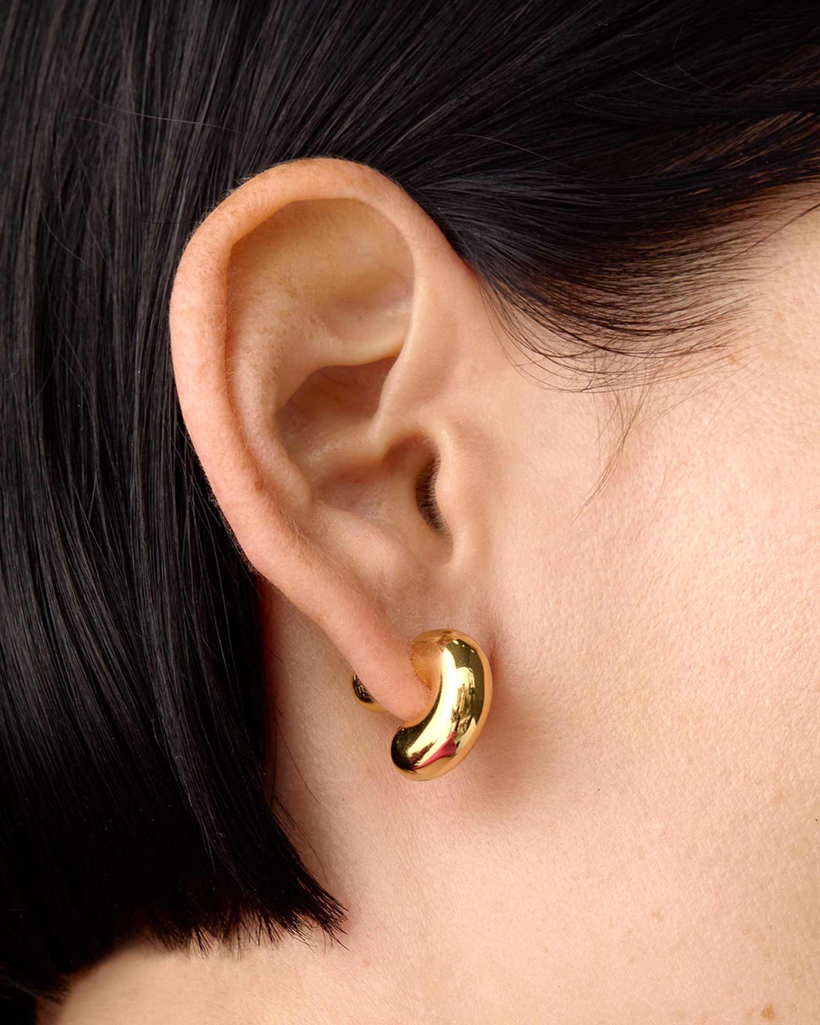 Jenny Bird-Tome Hoops - Small-Earrings-14k Gold Plated-Blue Ruby Jewellery-Vancouver Canada