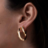 Jenny Bird-Toni Hinged Hoop Earrings-Earrings-14k Gold Plated-Blue Ruby Jewellery-Vancouver Canada