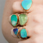 Jamie Joseph-Triangular Boulder Opal Ring-Rings-14k Yellow Gold, Sterling Silver, Boulder Opal-7.75-Blue Ruby Jewellery-Vancouver Canada