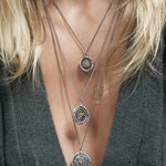 Pyrrha-True Self Talisman-Necklaces-Oxidized Sterling Silver, 14k Yellow Gold-Blue Ruby Jewellery-Vancouver Canada