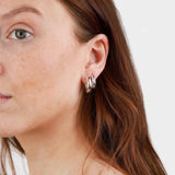 Tashi-Tube Hoops | 15mm-Earrings-Sterling Silver-Blue Ruby Jewellery-Vancouver Canada