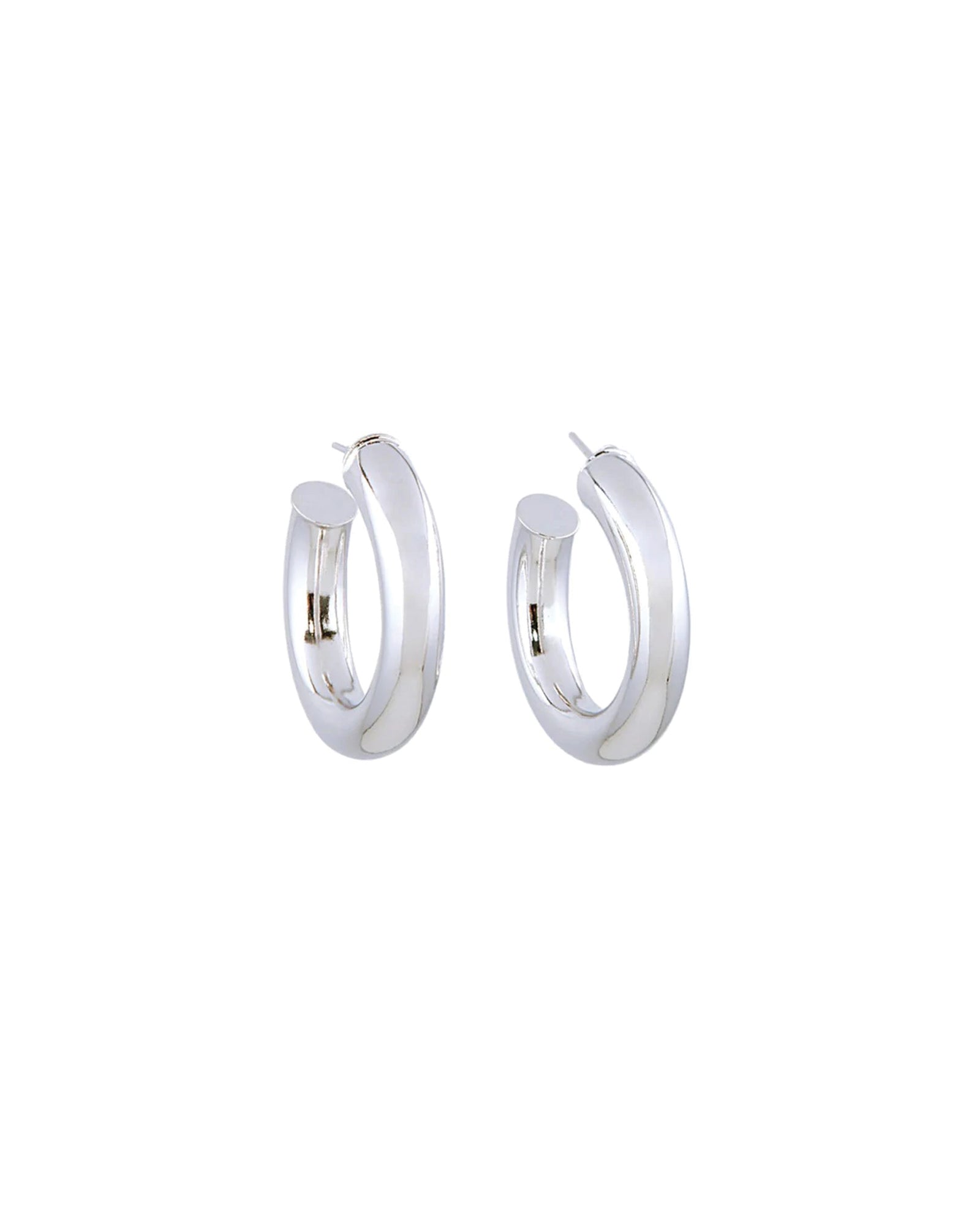 Tubular Hoops-Earrings-Martha Calvo-14k Gold Plated-Blue Ruby Jewellery-Vancouver-Canada