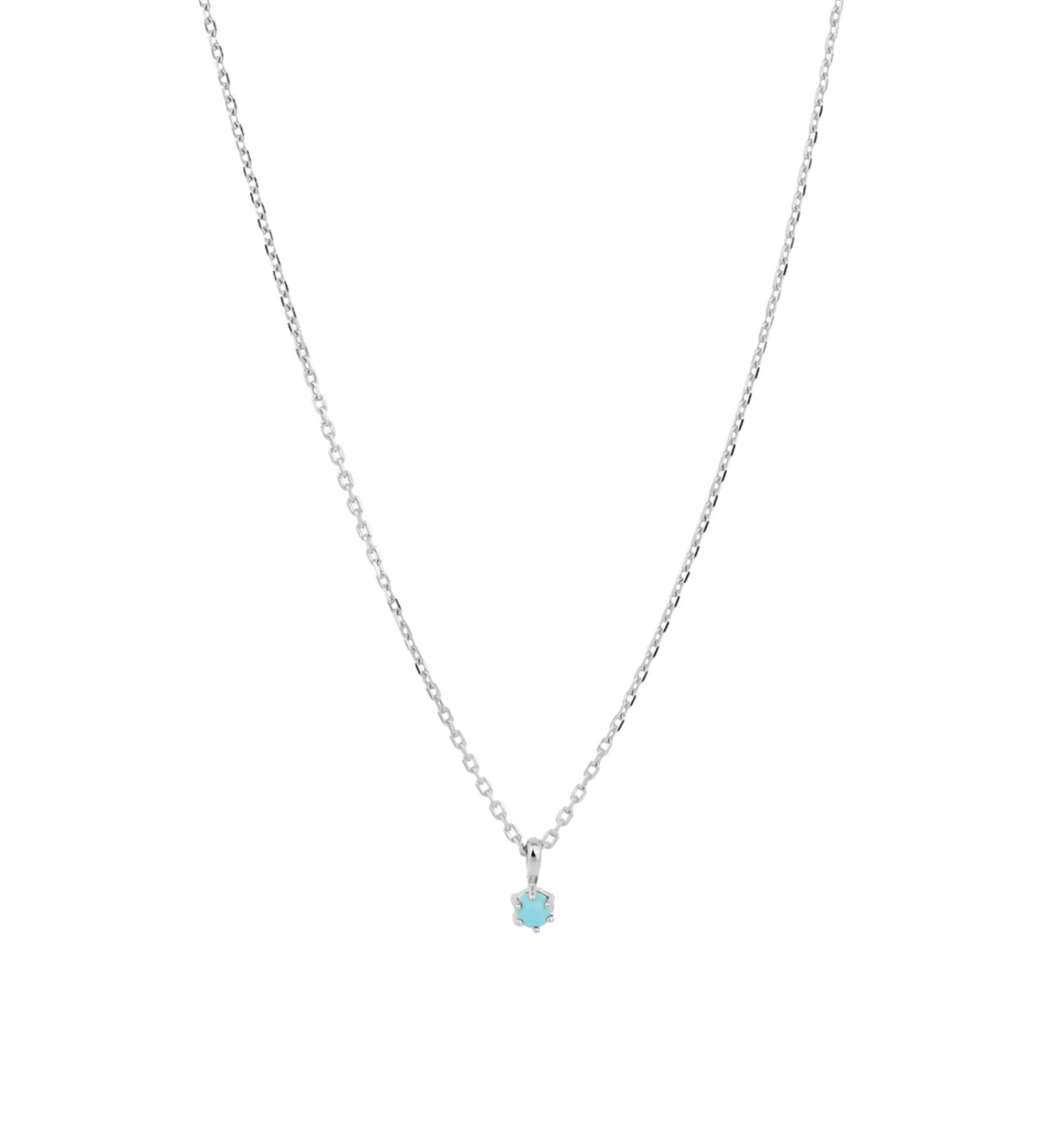 Tashi-Turquoise 6 Prong Necklace-Necklaces-Sterling Silver, Turquoise-Blue Ruby Jewellery-Vancouver Canada