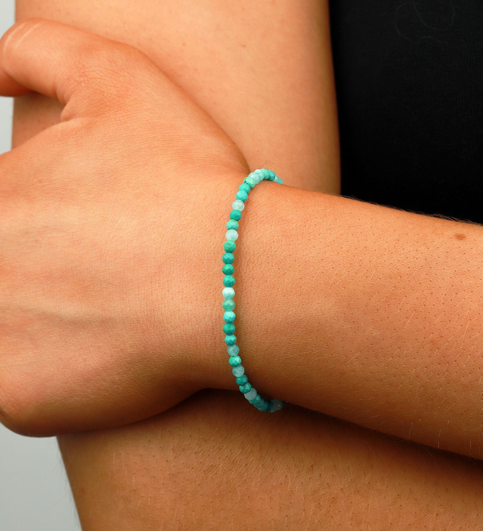 Gem Jar-Turquoise + Amazonite Stone Bracelet-Bracelets-14k Gold Filled, Turquoise-Blue Ruby Jewellery-Vancouver Canada