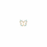 Adina Reyter-Turquoise + Diamond Butterfly Stud-Earrings-14k Yellow Gold, Turquoise-Blue Ruby Jewellery-Vancouver Canada