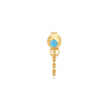 Quiet Icon-Turquoise Prong Chain Stud-Earrings-14k Gold Vermeil, Turquoise-Blue Ruby Jewellery-Vancouver Canada