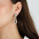 Olive & Piper-Tuyet Drops-Earrings-Silver-Tone, Crystal-Blue Ruby Jewellery-Vancouver Canada