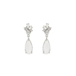 Olive & Piper-Tuyet Drops-Earrings-Silver-Tone, Crystal-Blue Ruby Jewellery-Vancouver Canada