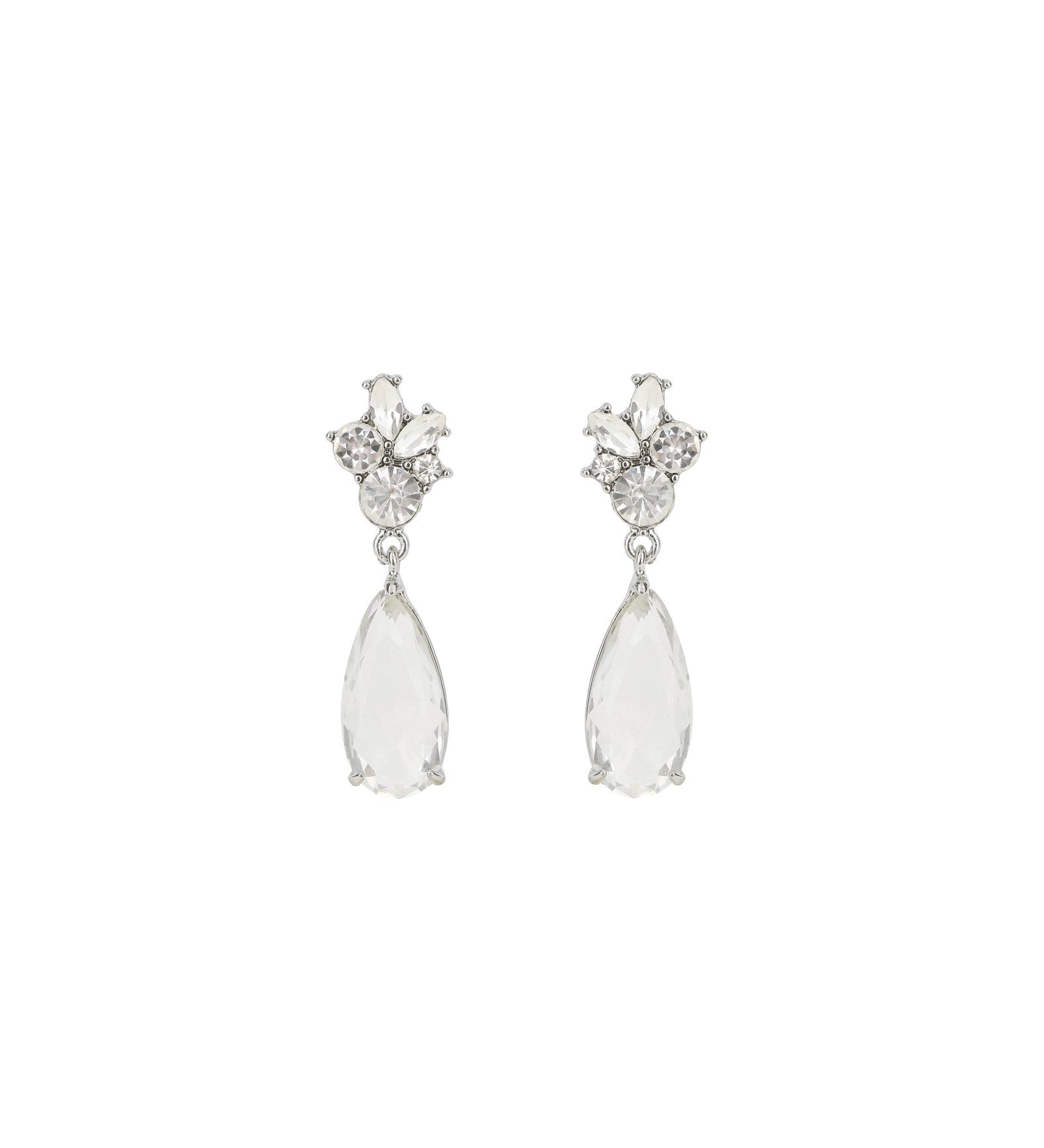 Olive & Piper-Tuyet Drops-Earrings-Silver-Tone, Crystal-Blue Ruby Jewellery-Vancouver Canada