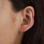 Twist Huggies-Earrings-Goldhive-14k Yellow Gold-Blue Ruby Jewellery-Vancouver-Canada