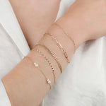 Two Pearl Station Bracelet 14k Yellow Gold