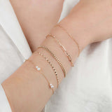 Two Pearl Station Bracelet 14k Yellow Gold