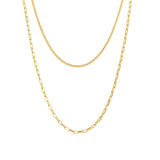 1948-Two Row Rectangle Rolo + Venetian Box Chain Necklace-Necklaces-14k Gold-fill-Blue Ruby Jewellery-Vancouver Canada