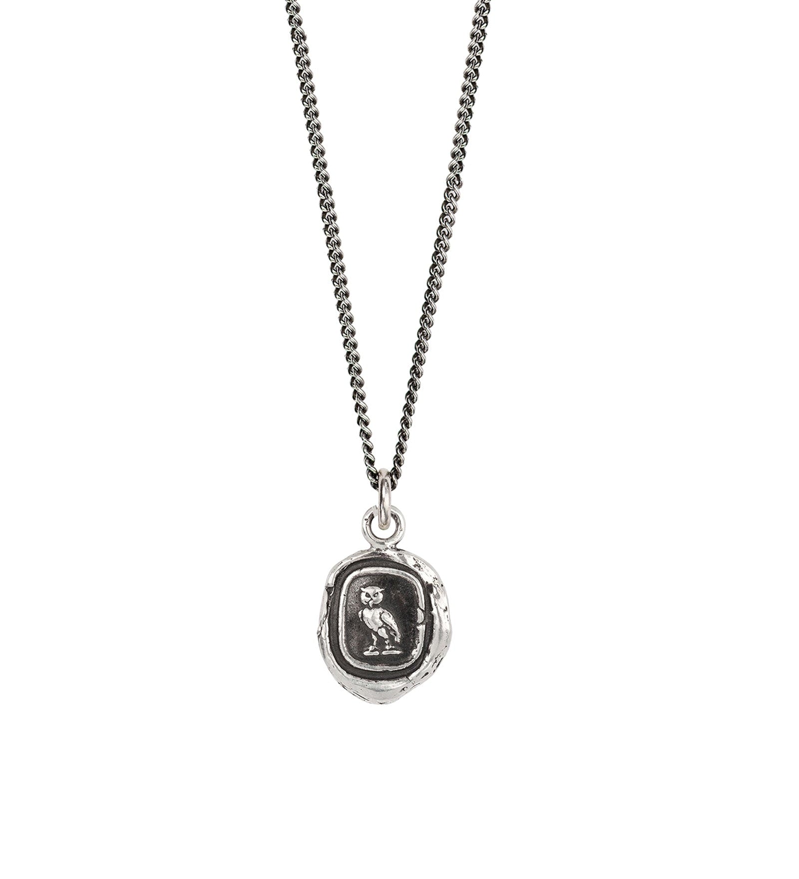 Pyrrha-Watch Over Me Talisman-Necklaces-Oxidized Sterling Silver-Blue Ruby Jewellery-Vancouver Canada