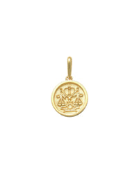 Valley of the Fine Zodiac Coin Pendant 10k Yellow Gold | Blue Ruby 