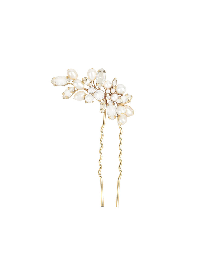 Olive & Piper Zoe Pearl Hair Pin Gold